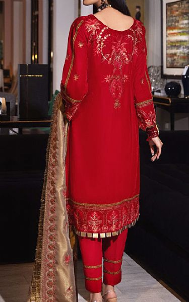 Marjjan Red Velvet Suit | Pakistani Winter Dresses- Image 2