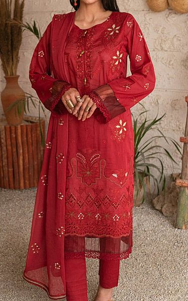 Marjjan Red Lawn Suit | Pakistani Lawn Suits- Image 1