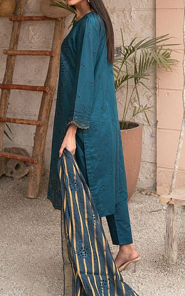 Marjjan Teal Lawn Suit | Pakistani Lawn Suits- Image 2