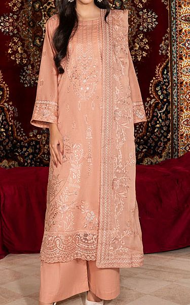 Marjjan Peach Lawn Suit | Pakistani Lawn Dress in USA- Image 1