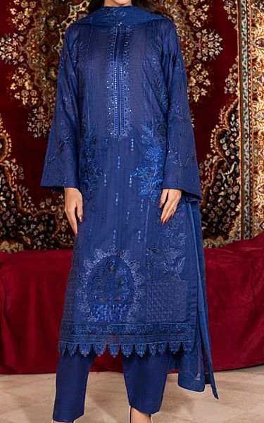 Marjjan Blue Lawn Suit | Pakistani Lawn Dress in USA- Image 1