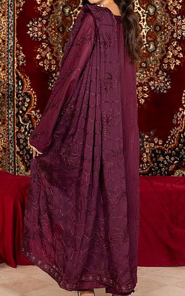 Marjjan Plum Lawn Suit | Pakistani Lawn Dress in USA- Image 2