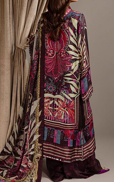 Marjjan Multicolor Raw Silk Suit | Pakistani Embroidered Chiffon Dresses USA- Image 2