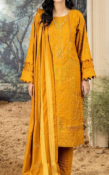 Marjjan Mustard Wool Suit | Pakistani Winter Dresses- Image 1