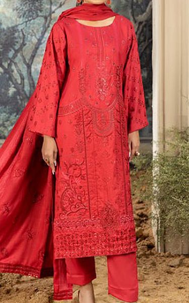 Marjjan Red Wool Suit | Pakistani Winter Dresses- Image 1