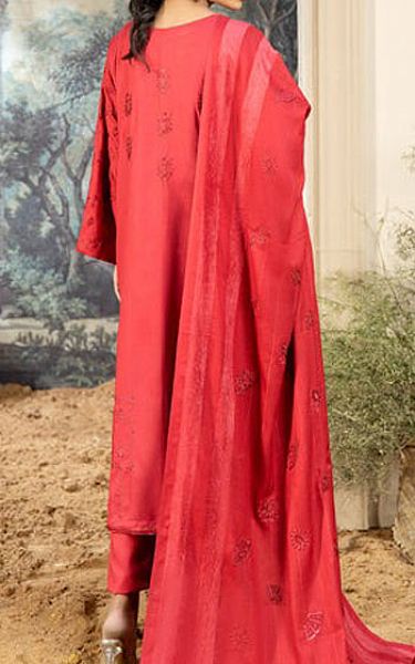 Marjjan Red Wool Suit | Pakistani Winter Dresses- Image 2