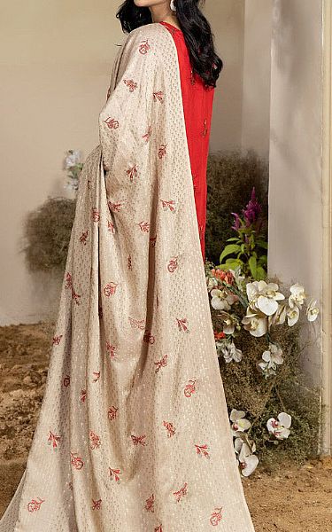 Marjjan Red Viscose Suit | Pakistani Winter Dresses- Image 2