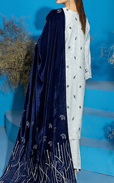 Marjjan Mercury/Blue Wool Suit | Pakistani Winter Dresses- Image 2