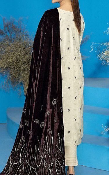 Marjjan Ivory/Brown Wool Suit | Pakistani Winter Dresses- Image 2