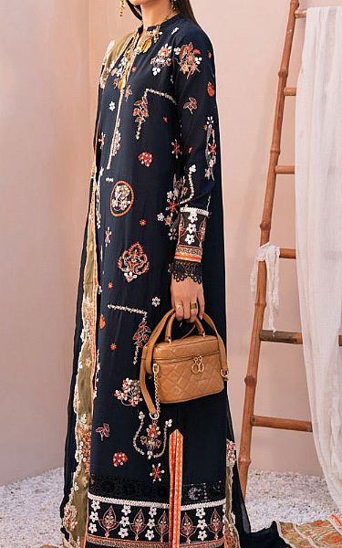 Marjjan Navy Blue Karandi Suit | Pakistani Winter Dresses in USA- Image 2