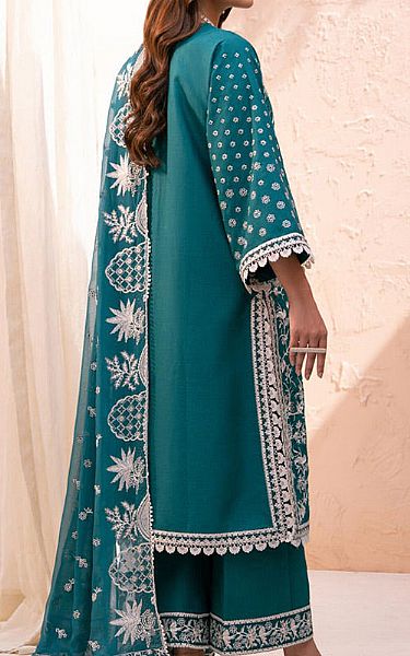 Marjjan Teal Karandi Suit | Pakistani Winter Dresses in USA- Image 2