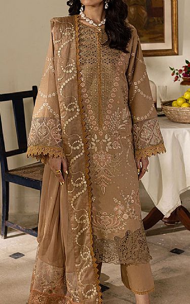 Marjjan Tan Karandi Suit | Pakistani Winter Dresses in USA- Image 1
