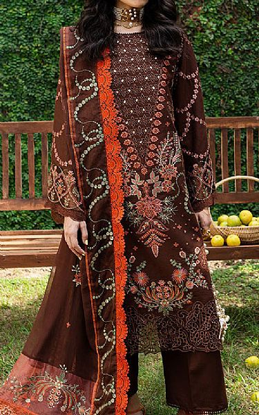 Marjjan Brown Karandi Suit | Pakistani Winter Dresses in USA- Image 1