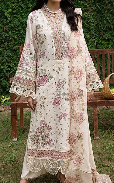 Marjjan White Karandi Suit | Pakistani Winter Dresses in USA- Image 1