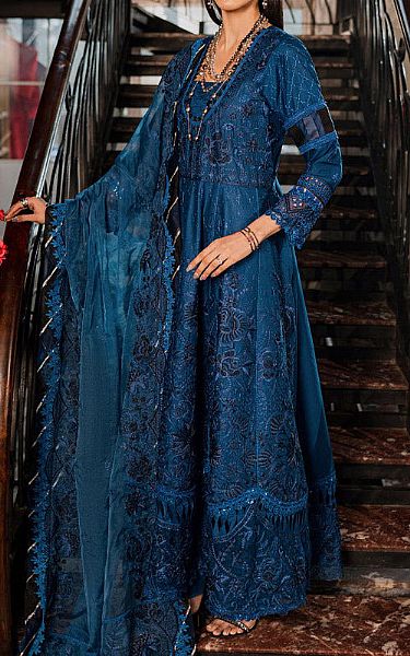 Marjjan Royal Blue Lawn Suit | Pakistani Lawn Suits- Image 1