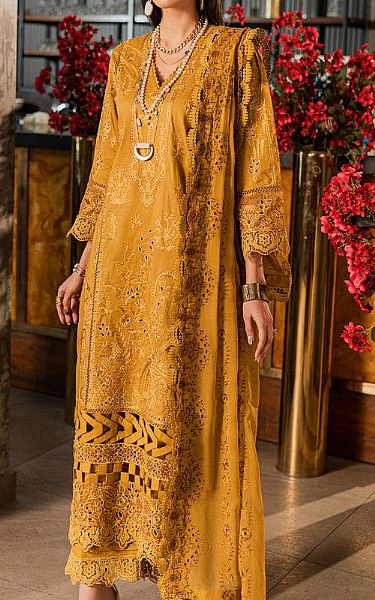 Marjjan Mustard Lawn Suit | Pakistani Lawn Suits- Image 1