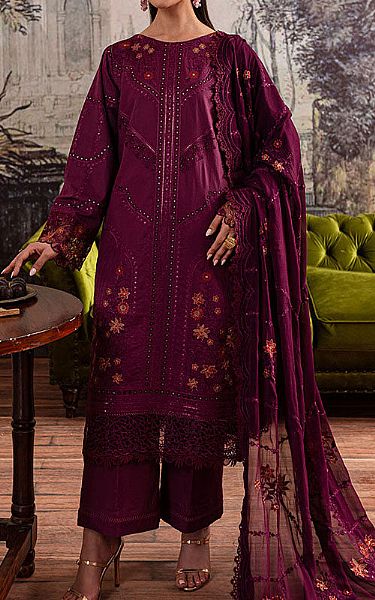 Marjjan Egg Plant Karandi Suit | Pakistani Winter Dresses in USA- Image 1