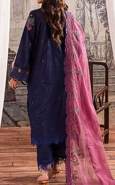 Marjjan Navy Blue Karandi Suit | Pakistani Winter Dresses in USA- Image 2