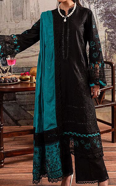 Marjjan Black Karandi Suit | Pakistani Winter Dresses in USA- Image 1