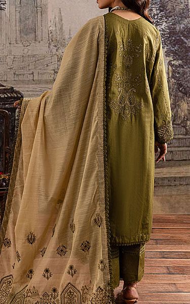 Marjjan Olive Karandi Suit | Pakistani Winter Dresses in USA- Image 2