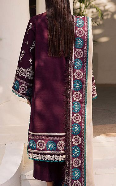 Marjjan Plum Khaddar Suit | Pakistani Winter Dresses in USA- Image 2