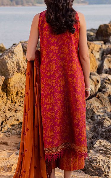 Marjjan Orange Lawn Suit | Pakistani Lawn Dress in USA- Image 2