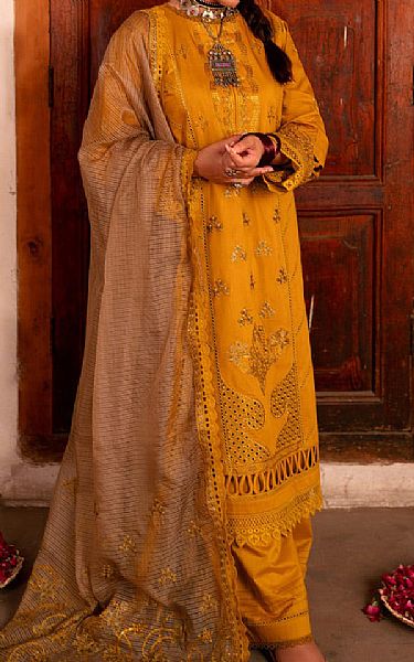 Marjjan Pumpkin Orange Viscose Suit | Pakistani Winter Dresses in USA- Image 1