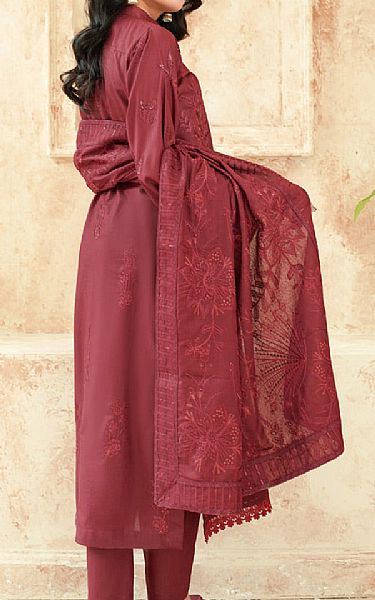 Marjjan Light Burgundy Karandi Suit | Pakistani Winter Dresses in USA- Image 2