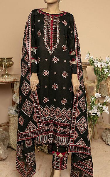Marjjan Black Karandi Suit | Pakistani Dresses in USA- Image 1