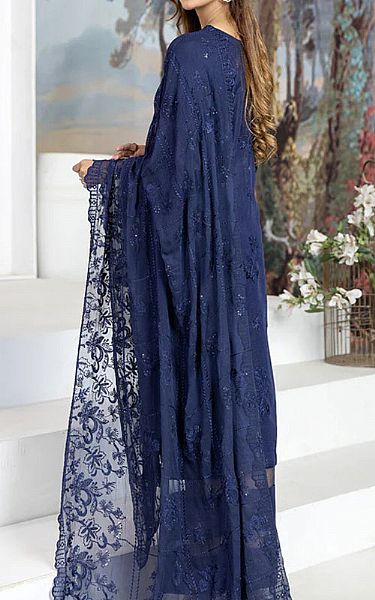 Marjjan Navy Blue Karandi Suit | Pakistani Dresses in USA- Image 2