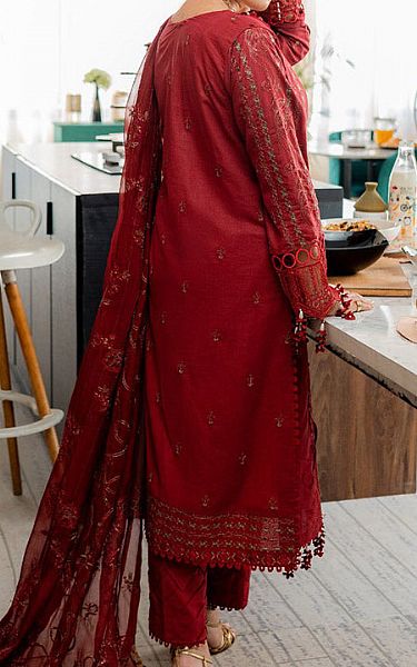 Marjjan Brick Red Karandi Suit | Pakistani Winter Dresses- Image 2