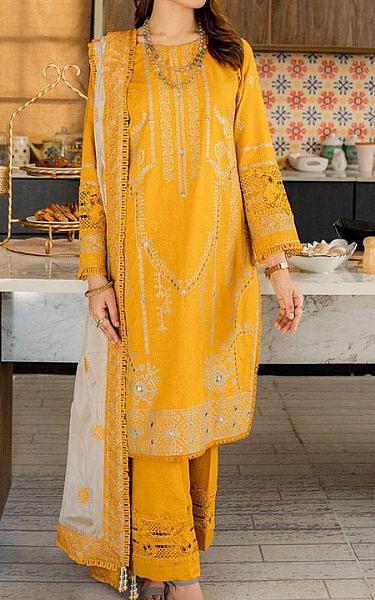 Marjjan Mustard Karandi Suit | Pakistani Winter Dresses- Image 1