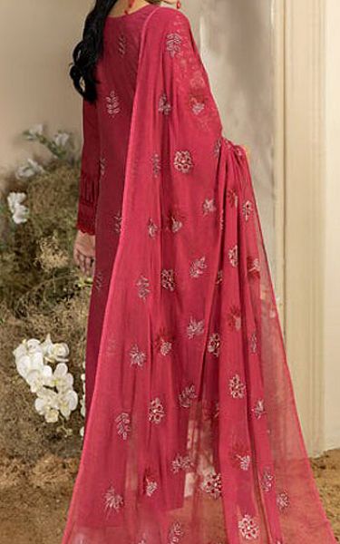 Marjjan Neon Red Karandi Suit | Pakistani Winter Dresses- Image 2