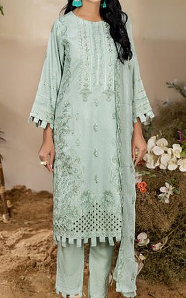 Marjjan Light Blue Karandi Suit | Pakistani Winter Dresses- Image 1