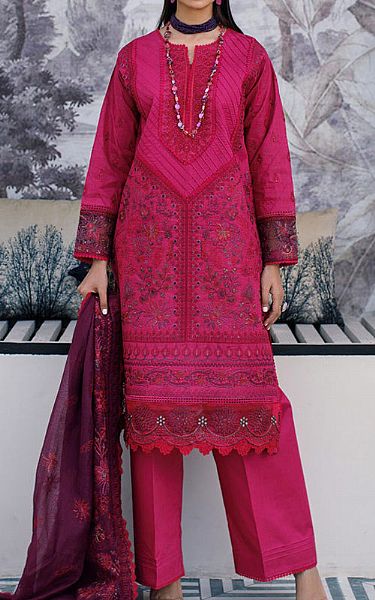 Marjjan Hot Pink Lawn Suit | Pakistani Lawn Suits- Image 1