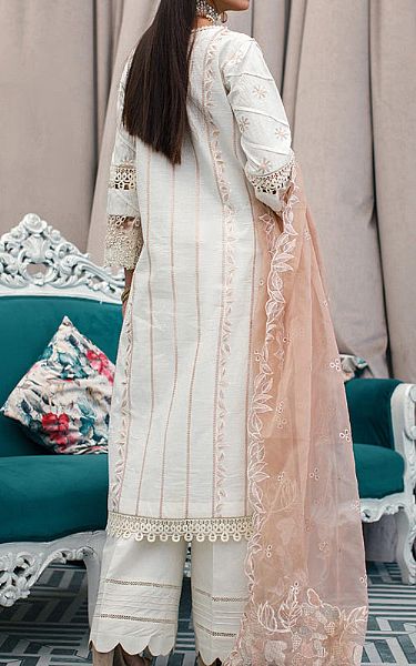 Marjjan Off-white Lawn Suit | Pakistani Lawn Suits- Image 2