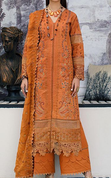 Marjjan Orange Lawn Suit | Pakistani Lawn Suits- Image 1