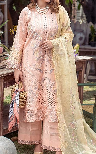 Marjjan Dust Pink Lawn Suit | Pakistani Lawn Dress in USA- Image 1