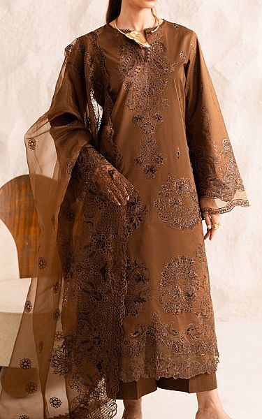 Marjjan Brown Lawn Suit | Pakistani Lawn Dress in USA- Image 1