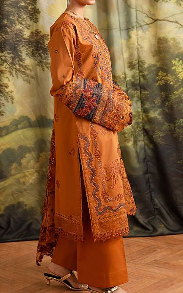 Marjjan Orange Lawn Suit | Pakistani Lawn Dress in USA- Image 2