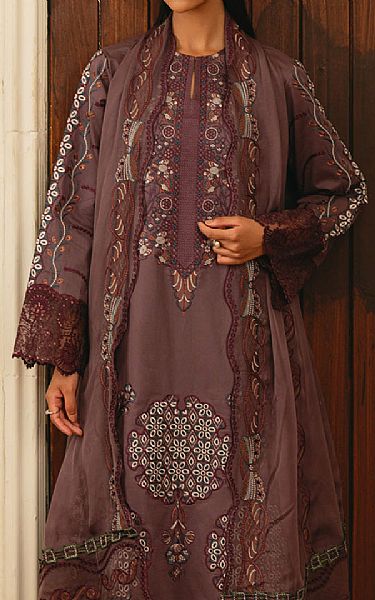 Marjjan Dusty Mauve Lawn Suit | Pakistani Lawn Dress in USA- Image 2