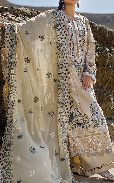 Marjjan Ivory Lawn Suit | Pakistani Lawn Suits- Image 1