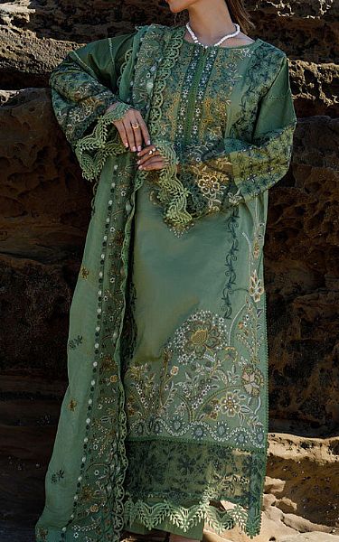 Marjjan Asparagus Green Lawn Suit | Pakistani Lawn Suits- Image 1