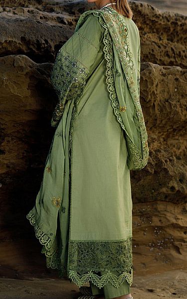 Marjjan Asparagus Green Lawn Suit | Pakistani Lawn Suits- Image 2