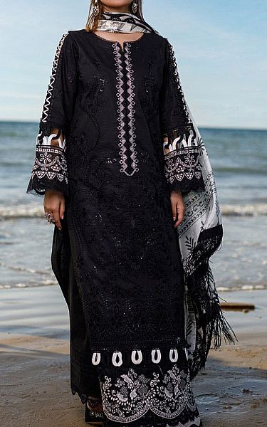 Marjjan Black Lawn Suit | Pakistani Lawn Dress in USA- Image 1