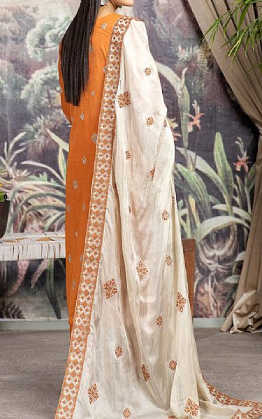 Marjjan Halloween Orange Karandi Suit | Pakistani Winter Dresses in USA- Image 2