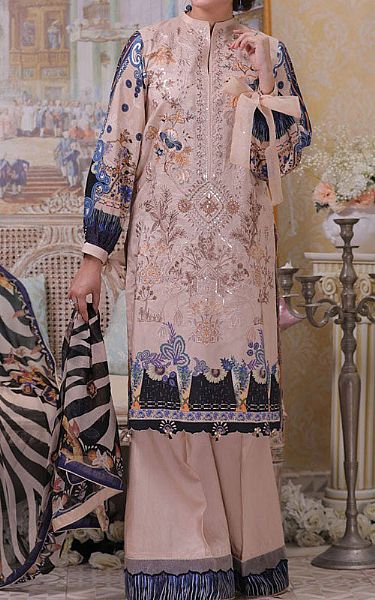 Marjjan Beige Viscose Suit | Pakistani Dresses in USA- Image 1