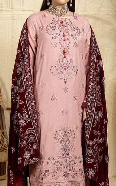 Marjjan Tea Rose Wool Suit | Pakistani Winter Dresses- Image 2