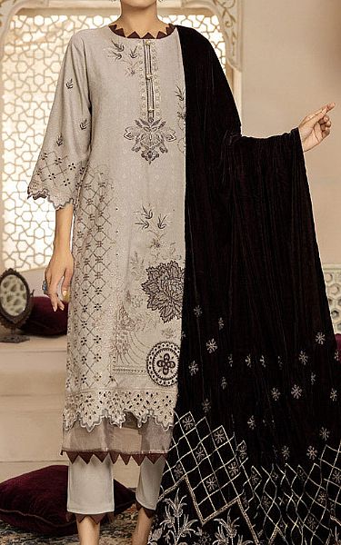Marjjan Beige Wool Suit | Pakistani Winter Dresses- Image 1