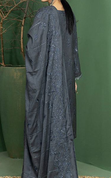 Marjjan Dark Gray Leather Suit | Pakistani Winter Dresses- Image 2